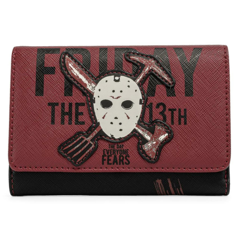 LOUNGEFLY FRIDAY THE 13TH JASON MASK TRI-FOLD DENARNICA