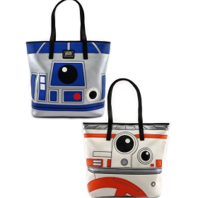 LOUNGEFLY STAR WARS R2D2 BB8 2 SIDED BIG FACE TOTE BAG